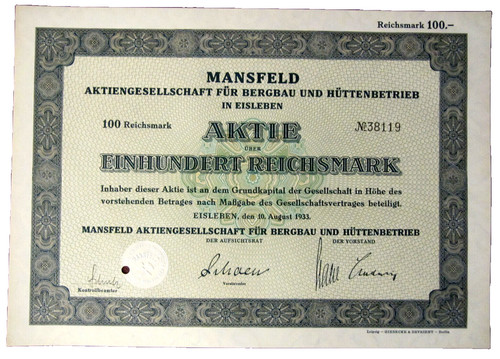 Alte bergbau aktie - bergbau,