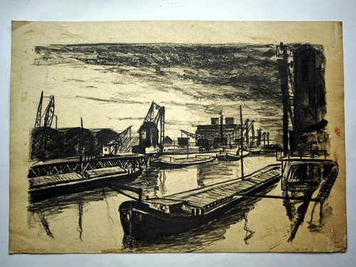 Bergbau zeche lithografie - zeche,,